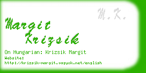 margit krizsik business card